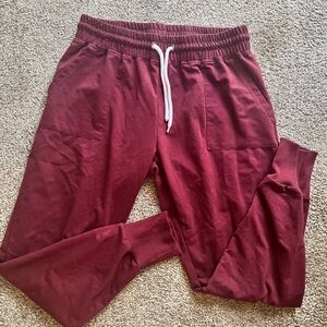 Men's Maroon Jogger Pants with Drawstring Waist